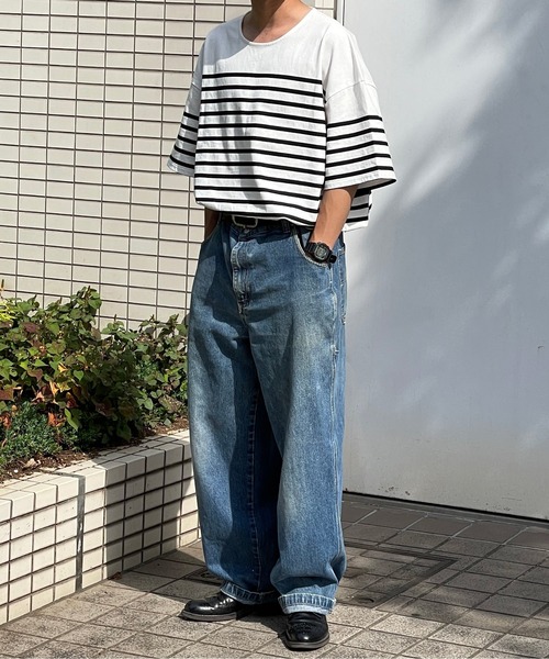 kutir(クティール)の「パネルボーダーバスクシャツ(Tシャツ/カットソー・メンズ・ブラック/オフホワイト/ブルー・MEDIUM/LARGE)」の13枚目の写真