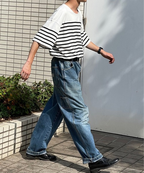 kutir(クティール)の「パネルボーダーバスクシャツ(Tシャツ/カットソー・メンズ・ブラック/オフホワイト/ブルー・MEDIUM/LARGE)」の17枚目の写真