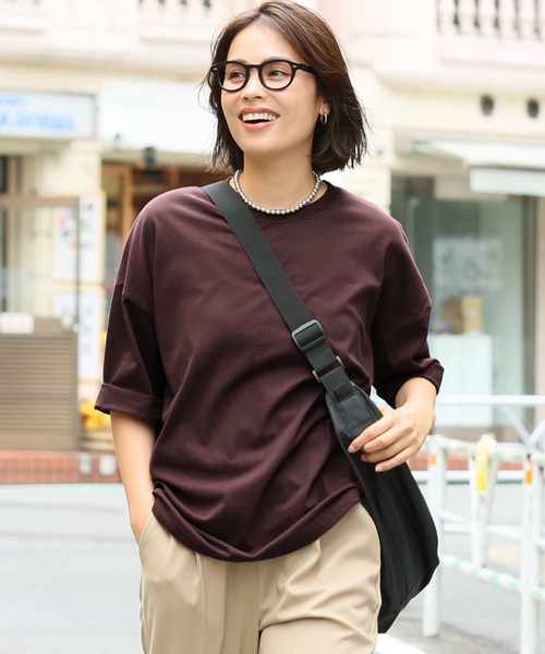 coca(coca)(コカ)の「カラーアソートビッグTee(Tシャツ/カットソー・レディース・ホワイト/その他/ワインレッド/チャコールグレー/グリーン/イエロー・ONE SIZE)」の2枚目の写真