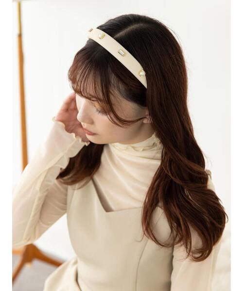 SLURR（スラ―）の「ビジューカチューシャ（カチューシャ・レディース・ブラック/イエロー/アイボリー・FREE）」の6枚目の写真