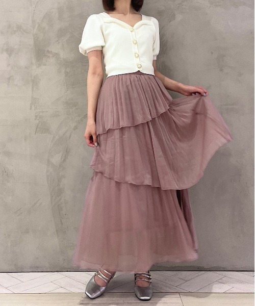 TITTY&CO.(ティティーアンドコー)の「【TITTY&CO.】プリーツティアードロングスカート(スカート・レディース・ブラック/アイボリー/ピンクベージュ・FREE)」の13枚目の写真