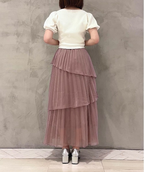 TITTY&CO.(ティティーアンドコー)の「【TITTY&CO.】プリーツティアードロングスカート(スカート・レディース・ブラック/アイボリー/ピンクベージュ・FREE)」の10枚目の写真