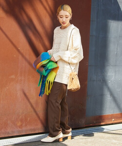 FREAK'S STORE(フリークスストア)の「【WEB限定】リンクス柄ニットプルオーバー(ニット/セーター・レディース・ブラウン/ナチュラル/ブラック/グリーン/ダークオレンジ・フリ-)」の10枚目の写真