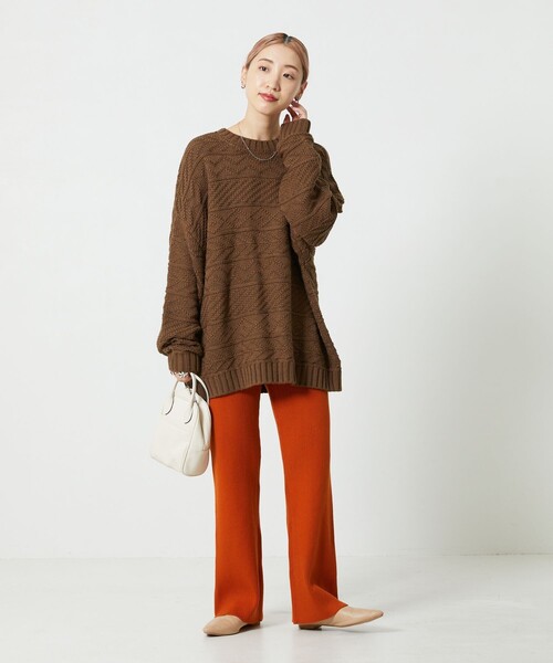 FREAK'S STORE(フリークスストア)の「【WEB限定】リンクス柄ニットプルオーバー(ニット/セーター・レディース・ブラウン/ナチュラル/ブラック/グリーン/ダークオレンジ・フリ-)」の15枚目の写真