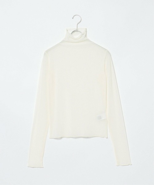 notch.（ノッチ）の「シアーメッシュハイネックトップス（Tシャツ/カットソー・レディース・オレンジ/ブルー/ブラック/ピンク/オフホワイト/グリーン・M）」の7枚目の写真