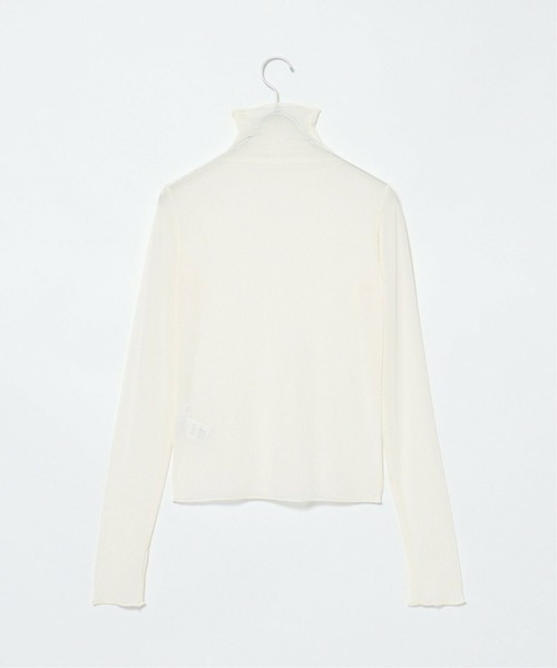 notch.（ノッチ）の「シアーメッシュハイネックトップス（Tシャツ/カットソー・レディース・オレンジ/ブルー/ブラック/ピンク/オフホワイト/グリーン・M）」の8枚目の写真