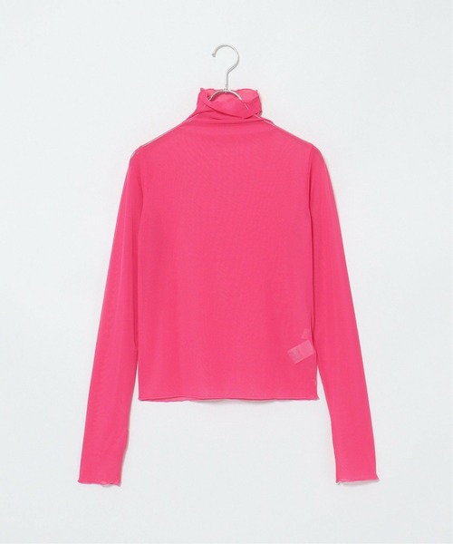 notch.（ノッチ）の「シアーメッシュハイネックトップス（Tシャツ/カットソー・レディース・オレンジ/ブルー/ブラック/ピンク/オフホワイト/グリーン・M）」の18枚目の写真