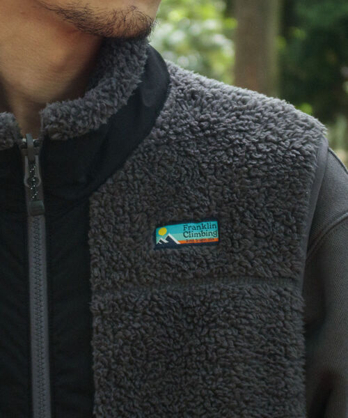 Franklin Climbing（フランクリンクライミング）の「【Franklin Climbing/フランクリンクライミング】シェルパフリースベスト（ベスト・メンズ・チャコールグレー/ブラック/キナリ/ライトブルー・L/S/M）」の20枚目の写真