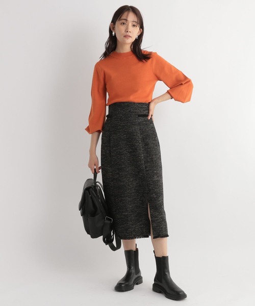 Andemiu(アンデミュウ)の「ソデタックニット162156(ニット/セーター・レディース・オレンジ/ブルー/ベージュ/ブラック・FREE)」の18枚目の写真