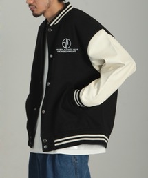 UNCORD | 【2022AW】【UNCORD】WOOLLIKE FAUX LEATHER SLEEVE STADIUM JACKET/ウールライクレザー切替スリーブスタジャン(スタジャン)