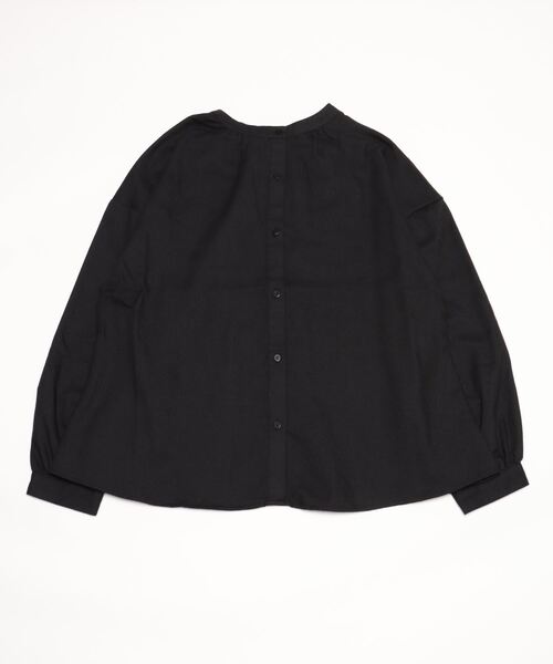 Salong hameu(サロン ハミュー)の「プチハイネックぽわん袖 前後2WAYブラウス レディース/長袖 無地シャツ(シャツ/ブラウス・レディース・オフホワイト/ブラック・M/L)」の14枚目の写真