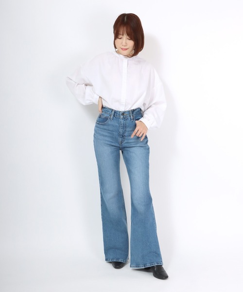 Salong hameu(サロン ハミュー)の「プチハイネックぽわん袖 前後2WAYブラウス レディース/長袖 無地シャツ(シャツ/ブラウス・レディース・オフホワイト/ブラック・M/L)」の5枚目の写真