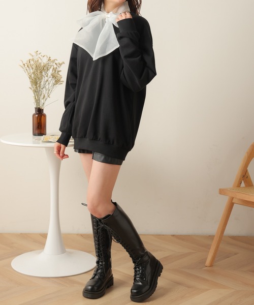 WEGO(ウィゴー)の「WEGO/【2点セット】付け襟SETロゴプルオーバー(スウェット・レディース・ブラック/ピンク・FREE)」の15枚目の写真