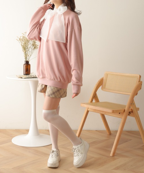 WEGO(ウィゴー)の「WEGO/【2点セット】付け襟SETロゴプルオーバー(スウェット・レディース・ブラック/ピンク・FREE)」の20枚目の写真