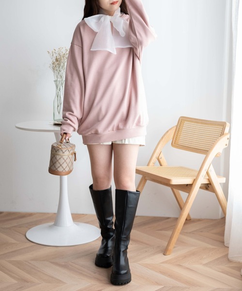 WEGO(ウィゴー)の「WEGO/【2点セット】付け襟SETロゴプルオーバー(スウェット・レディース・ブラック/ピンク・FREE)」の13枚目の写真
