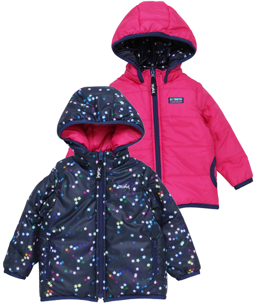 X-girl Stages（エックスガールステージス）の「【VERY11月号掲載】MULTI WAY REVERSIBLE PUFF JUMPER GALAXY(4T～7T)（その他アウター・キッズ・ブラック/ピンク・4T/5T/6T/7T）」の2枚目の写真
