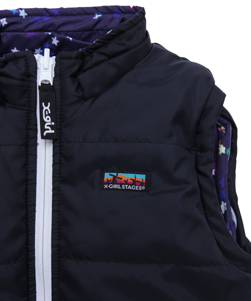X-girl Stages（エックスガールステージス）の「【VERY11月号掲載】MULTI WAY REVERSIBLE PUFF JUMPER GALAXY(4T～7T)（その他アウター・キッズ・ブラック/ピンク・4T/5T/6T/7T）」の3枚目の写真