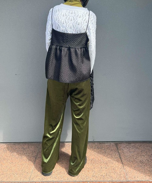 byYOUANCE(バイユアンス)の「ベロアストレートパンツ(その他パンツ・レディース・ブラック/ダークブラウン/グリーン/イエロー・FREE)」の14枚目の写真