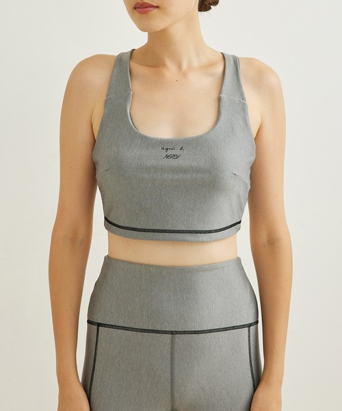 agnes b.（アニエスベー）の「【agnes b.×NERGY】UV＆水陸両用 ステッチ入りスポーツブラ（スポーツブラ・レディース・ライトグレー/ブラック・S/M）」の3枚目の写真