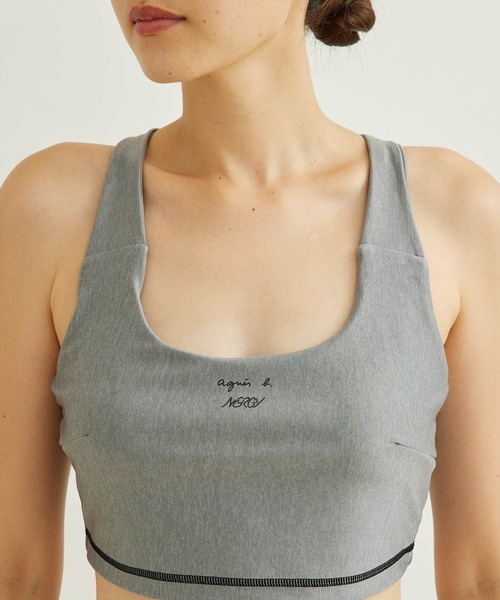 agnes b.（アニエスベー）の「【agnes b.×NERGY】UV＆水陸両用 ステッチ入りスポーツブラ（スポーツブラ・レディース・ライトグレー/ブラック・S/M）」の12枚目の写真
