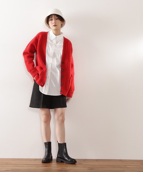 N.（N. Natural Beauty Basic）（エヌエヌナチュラルビューティーベーシック）の「【横田ひかるさん着用】◆ビッグカラーロングカフスシャツ（シャツ/ブラウス・レディース・オフホワイト/ブルー・MEDIUM）」の4枚目の写真