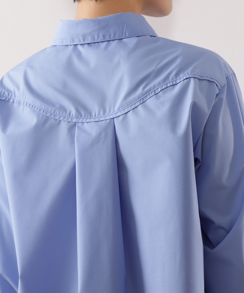 N.（N. Natural Beauty Basic）（エヌエヌナチュラルビューティーベーシック）の「【横田ひかるさん着用】◆ビッグカラーロングカフスシャツ（シャツ/ブラウス・レディース・オフホワイト/ブルー・MEDIUM）」の5枚目の写真