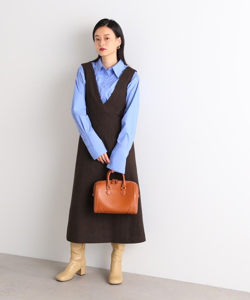 N.（N. Natural Beauty Basic）（エヌエヌナチュラルビューティーベーシック）の「【横田ひかるさん着用】◆ビッグカラーロングカフスシャツ（シャツ/ブラウス・レディース・オフホワイト/ブルー・MEDIUM）」の19枚目の写真