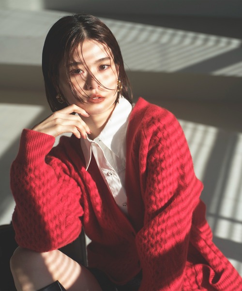 N.（N. Natural Beauty Basic）（エヌエヌナチュラルビューティーベーシック）の「【横田ひかるさん着用】◆ビッグカラーロングカフスシャツ（シャツ/ブラウス・レディース・オフホワイト/ブルー・MEDIUM）」の14枚目の写真