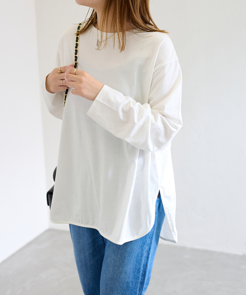 JOURNAL STANDARD（ジャーナルスタンダード）の「ドルマンラウンドヘムプルオーバー（Tシャツ/カットソー・レディース・ホワイト/ホワイト×ホワイト・FREE）」の5枚目の写真