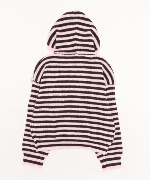 セール】ボーダー ジップ ニット パーカー 羽織り レディース（ニット