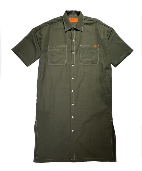 UNIVERSAL OVERALL(ユニバーサルオーバーオール)の「オープンカラーシャツワンピース【OPEN COLLAR SHIRT OP】(シャツワンピース・レディース・グレー/カーキ/ベージュ・FREE)」の8枚目の写真