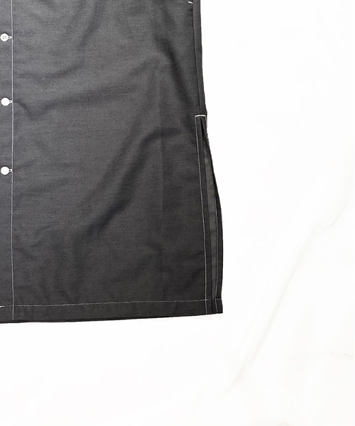 UNIVERSAL OVERALL(ユニバーサルオーバーオール)の「オープンカラーシャツワンピース【OPEN COLLAR SHIRT OP】(シャツワンピース・レディース・グレー/カーキ/ベージュ・FREE)」の5枚目の写真