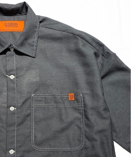 UNIVERSAL OVERALL(ユニバーサルオーバーオール)の「オープンカラーシャツワンピース【OPEN COLLAR SHIRT OP】(シャツワンピース・レディース・グレー/カーキ/ベージュ・FREE)」の9枚目の写真