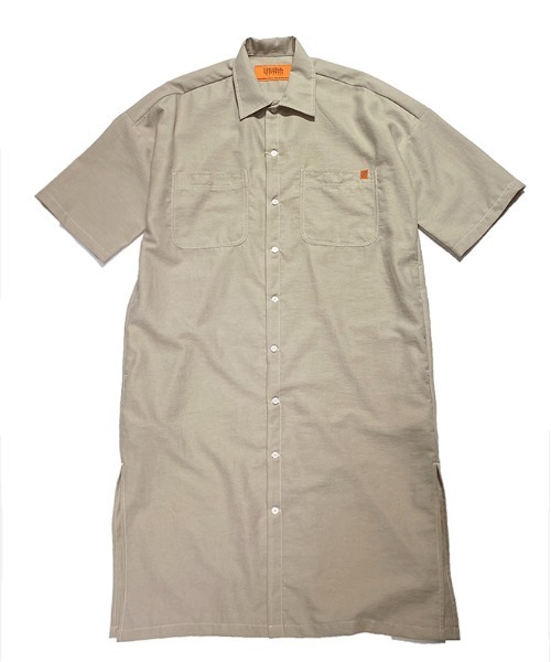 UNIVERSAL OVERALL(ユニバーサルオーバーオール)の「オープンカラーシャツワンピース【OPEN COLLAR SHIRT OP】(シャツワンピース・レディース・グレー/カーキ/ベージュ・FREE)」の12枚目の写真