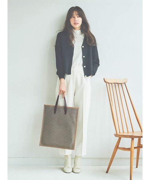 Te chichi（テチチ）の「フロントパールVネックカーディガン（カーディガン/ボレロ・レディース・ブラック/オフホワイト/グレー/ブルー・ﾌﾘ-）」の7枚目の写真