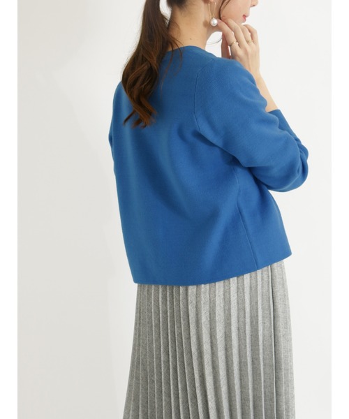 Te chichi（テチチ）の「フロントパールVネックカーディガン（カーディガン/ボレロ・レディース・ブラック/オフホワイト/グレー/ブルー・ﾌﾘ-）」の20枚目の写真