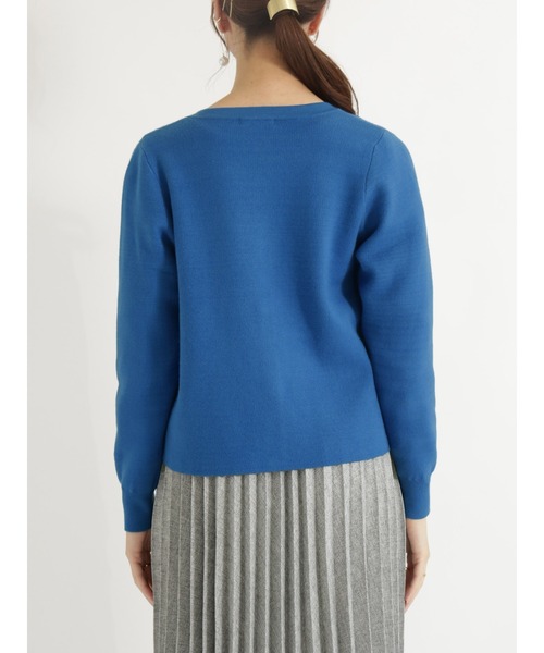 Te chichi（テチチ）の「フロントパールVネックカーディガン（カーディガン/ボレロ・レディース・ブラック/オフホワイト/グレー/ブルー・ﾌﾘ-）」の21枚目の写真