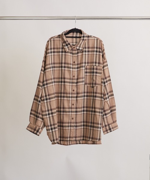 PAPAVER(パパヴェル)の「【papaver】ポケット付きビックシャツ(シャツ/ブラウス・レディース・モカ/ベージュ系2/ベージュ系1・MEDIUM)」の15枚目の写真