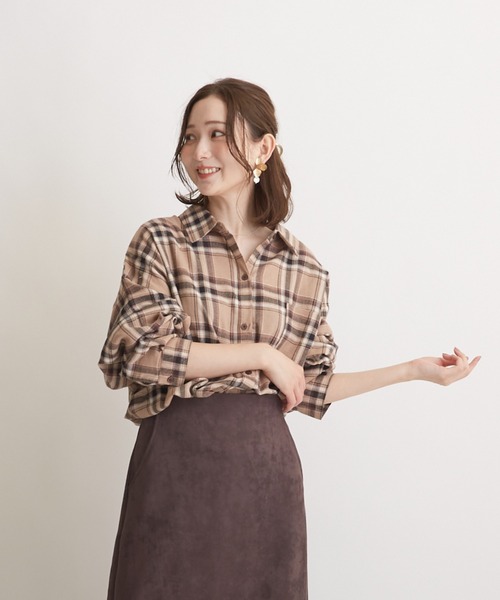 PAPAVER(パパヴェル)の「【papaver】ポケット付きビックシャツ(シャツ/ブラウス・レディース・モカ/ベージュ系2/ベージュ系1・MEDIUM)」の10枚目の写真