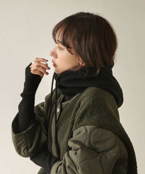 Chillfar（チルファー）の「ニットバラクラバ（ニットキャップ/ビーニー・レディース・ブラック/ブルー/グリーン/アイボリー・FREE）」の10枚目の写真