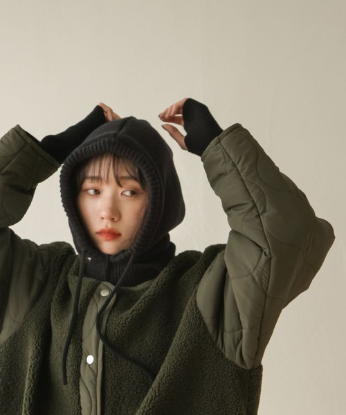 Chillfar（チルファー）の「ニットバラクラバ（ニットキャップ/ビーニー・レディース・ブラック/ブルー/グリーン/アイボリー・FREE）」の12枚目の写真