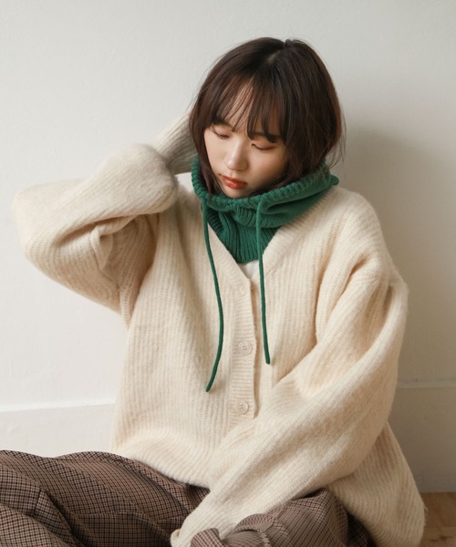 Chillfar（チルファー）の「ニットバラクラバ（ニットキャップ/ビーニー・レディース・ブラック/ブルー/グリーン/アイボリー・FREE）」の15枚目の写真