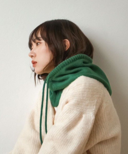 Chillfar（チルファー）の「ニットバラクラバ（ニットキャップ/ビーニー・レディース・ブラック/ブルー/グリーン/アイボリー・FREE）」の16枚目の写真