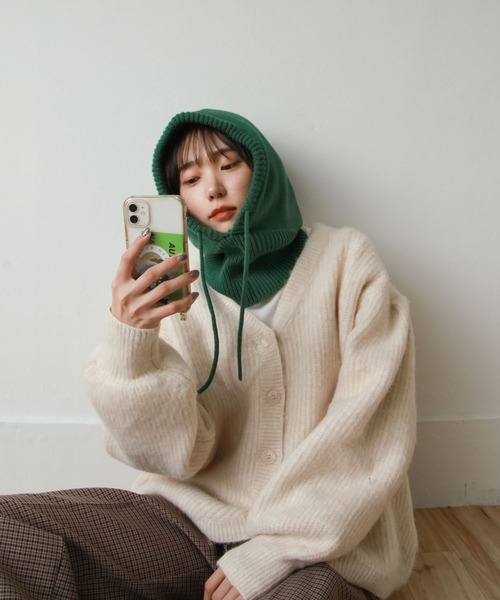 Chillfar（チルファー）の「ニットバラクラバ（ニットキャップ/ビーニー・レディース・ブラック/ブルー/グリーン/アイボリー・FREE）」の17枚目の写真