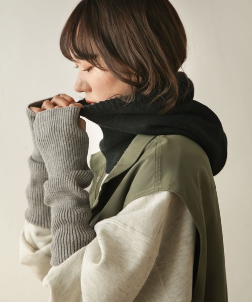 Chillfar（チルファー）の「ニットバラクラバ（ニットキャップ/ビーニー・レディース・ブラック/ブルー/グリーン/アイボリー・FREE）」の6枚目の写真