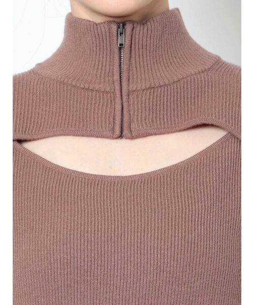 MURUA（ムルーア）の「ハーフジップスリットナローワンピース（ワンピース・レディース・ブラック/グリーン/モカ・FREE）」の21枚目の写真