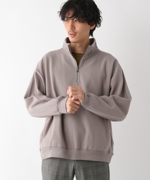 GLOBAL WORK（グローバルワーク）の「ウーリーテック/ハーフジップ/278054（その他トップス・メンズ・ライトベージュ/ブラウン・LARGE/MEDIUM/SMALL）」の2枚目の写真