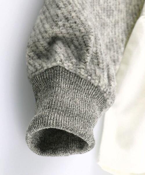 BRANSHES（ブランシェス）の「ティアード裏起毛トレーナー（スウェット・キッズ・杢グレー/ライトグリーン・140/130/120/150/90/110/100）」の10枚目の写真