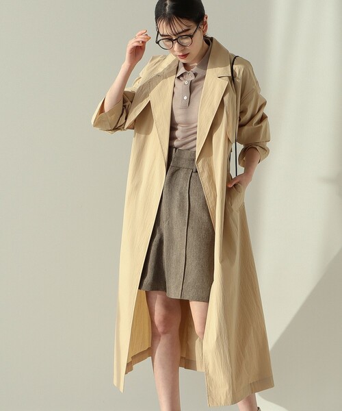 Ray BEAMS（レイビームス）の「Ray BEAMS / サイド スリット ラップ コート（トレンチコート・レディース・ライトブルー/ベージュ・0/1）」の12枚目の写真