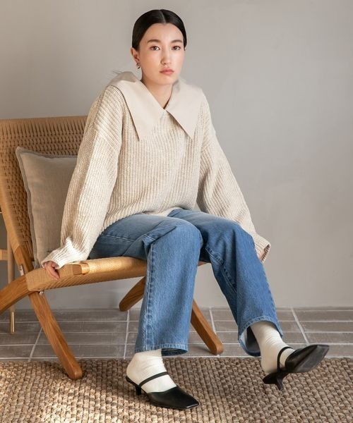 LOWRYS FARM（ローリーズファーム）の「スラブヤーンクロップドロングスリーブ　187982（ニット/セーター・レディース・グレー/グリーン/アイボリー・FREE）」の11枚目の写真